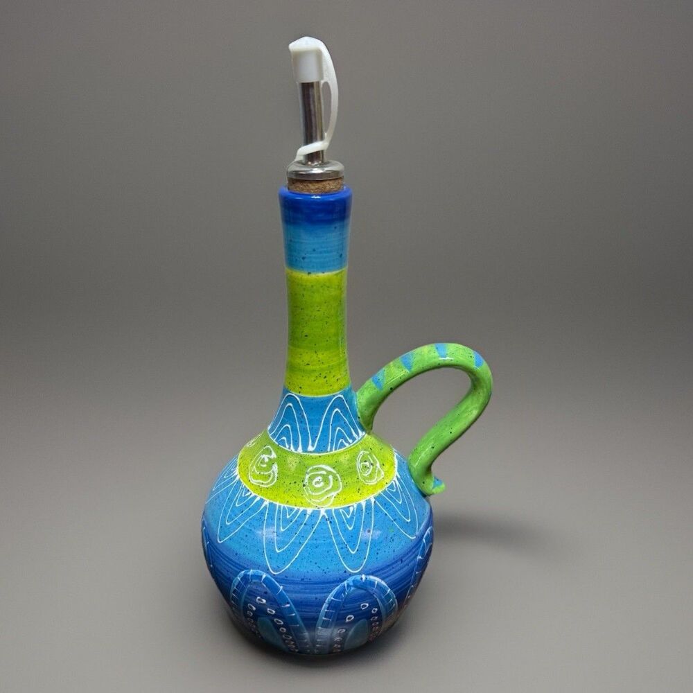Certified International Olive Oil Cruet Angela Staehling Cork Stopper Vintage 90